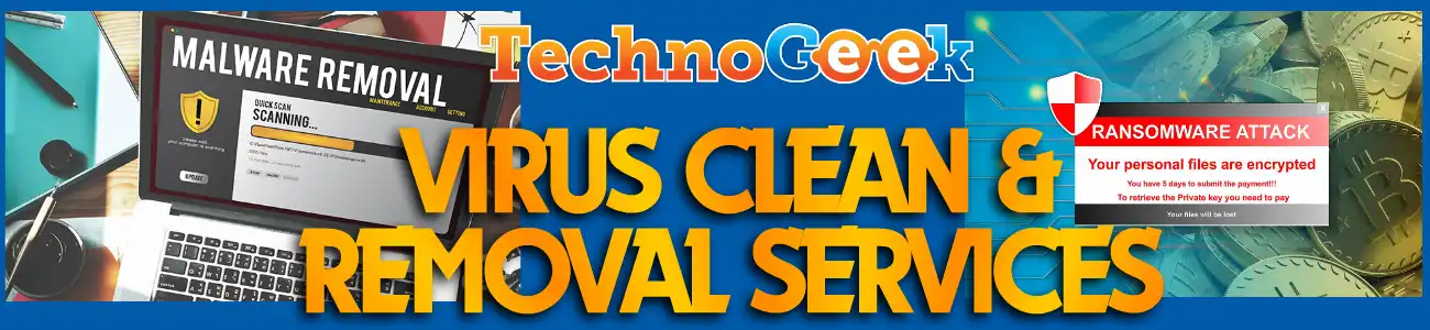 Virus clean and Malware removal services by Technogeek
